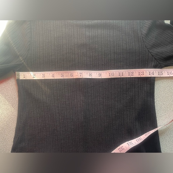 Topshop Black Ribbed Knit Sweater Dress Size 6 - Picture 9 of 11